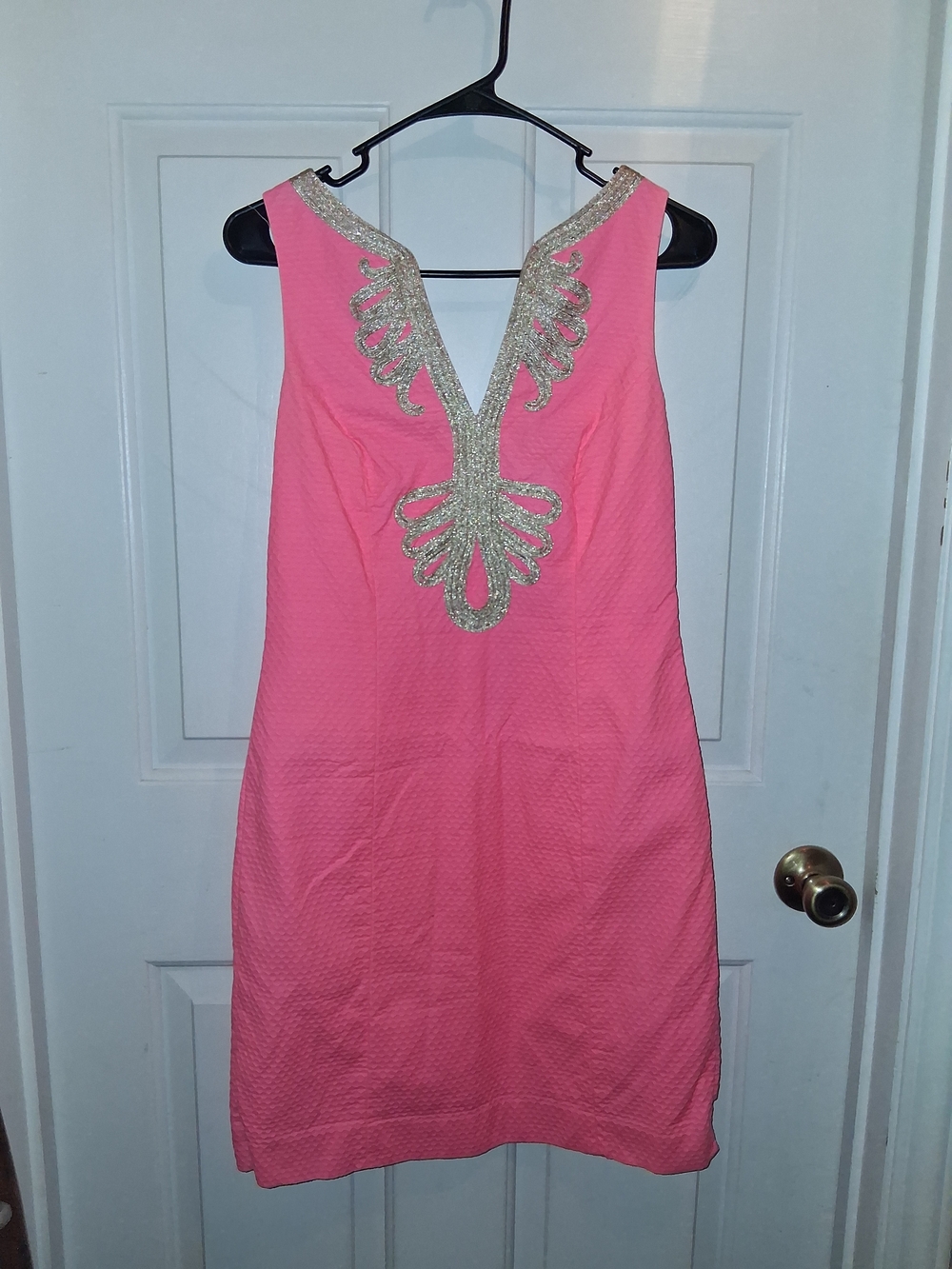 Lilly Pulitzer Pink Dress with Gold Sequin Trim